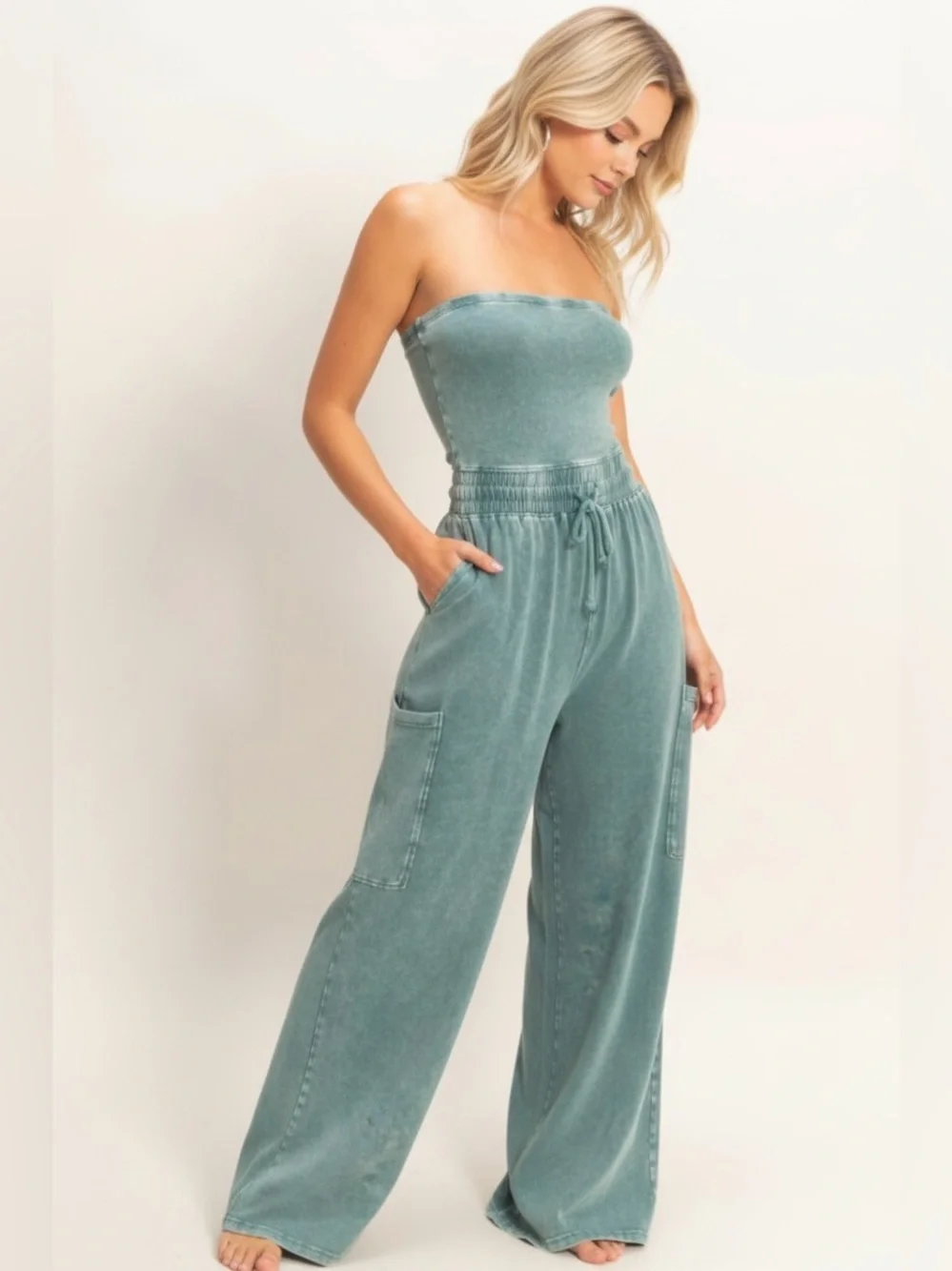 Strapless Wide Leg Jumpsuit in Sage Green
Gorgeous NWT- smoke-free environment. - Picture 4 of 5